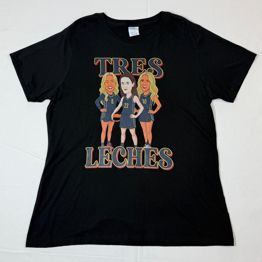 Women’s XL Tres Leches Volleyball Graphic Tee – Black – 100% Cotton